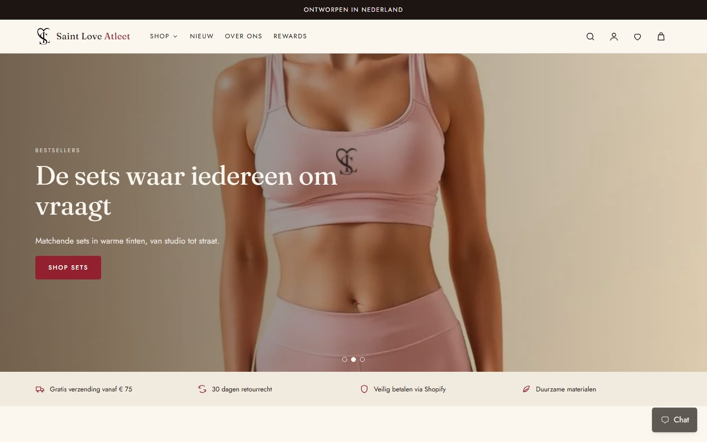 Homepage van Saint Love Atleet